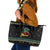 Christmas Vintage Guitar Leather Tote Bag Xmas Holiday Patterns - Wonder Print Shop