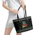 Christmas Vintage Guitar Leather Tote Bag Xmas Holiday Patterns - Wonder Print Shop