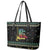 Christmas Vintage Guitar Leather Tote Bag Xmas Holiday Patterns - Wonder Print Shop