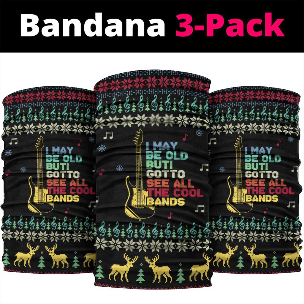 Christmas Vintage Guitar Neck Gaiter Xmas Holiday Patterns - Wonder Print Shop