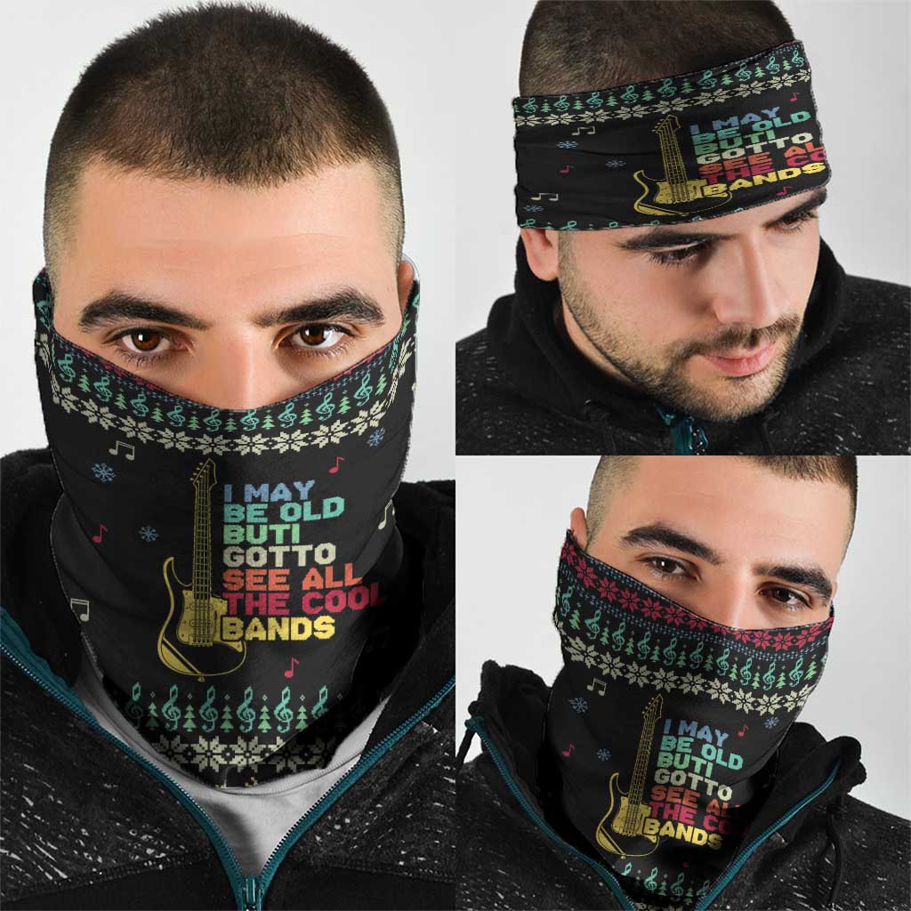 Christmas Vintage Guitar Neck Gaiter Xmas Holiday Patterns - Wonder Print Shop