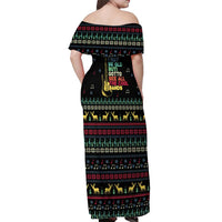 Christmas Vintage Guitar Off Shoulder Maxi Dress Xmas Holiday Patterns - Wonder Print Shop