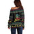Christmas Vintage Guitar Off Shoulder Sweater Xmas Holiday Patterns - Wonder Print Shop