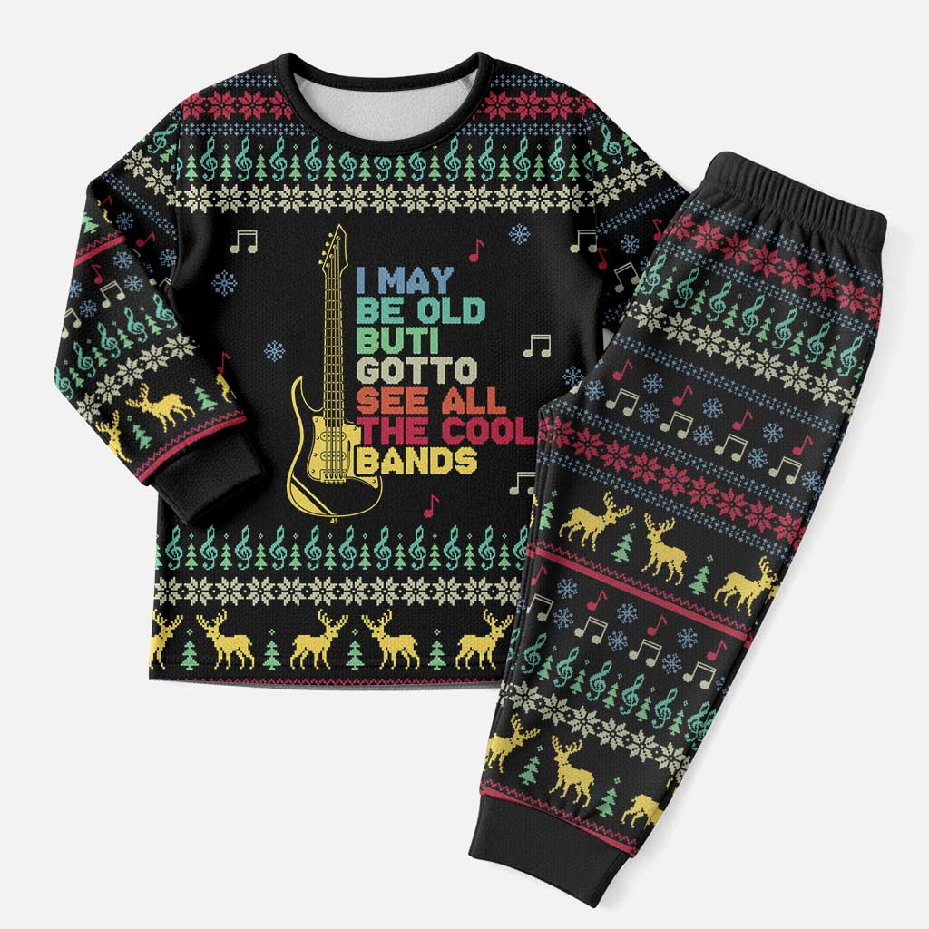 Christmas Vintage Guitar Christmas Pajama Set Xmas Holiday Patterns - Wonder Print Shop