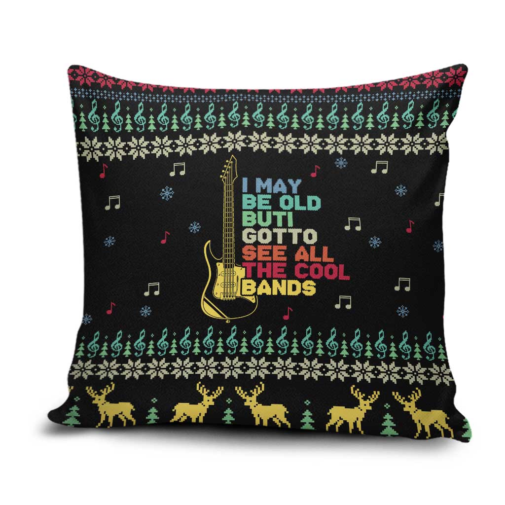 Christmas Vintage Guitar Pillow Cover Xmas Holiday Patterns - Wonder Print Shop
