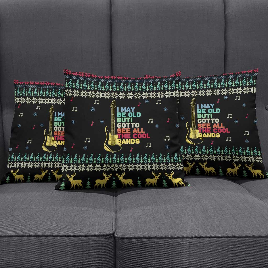 Christmas Vintage Guitar Pillow Cover Xmas Holiday Patterns - Wonder Print Shop
