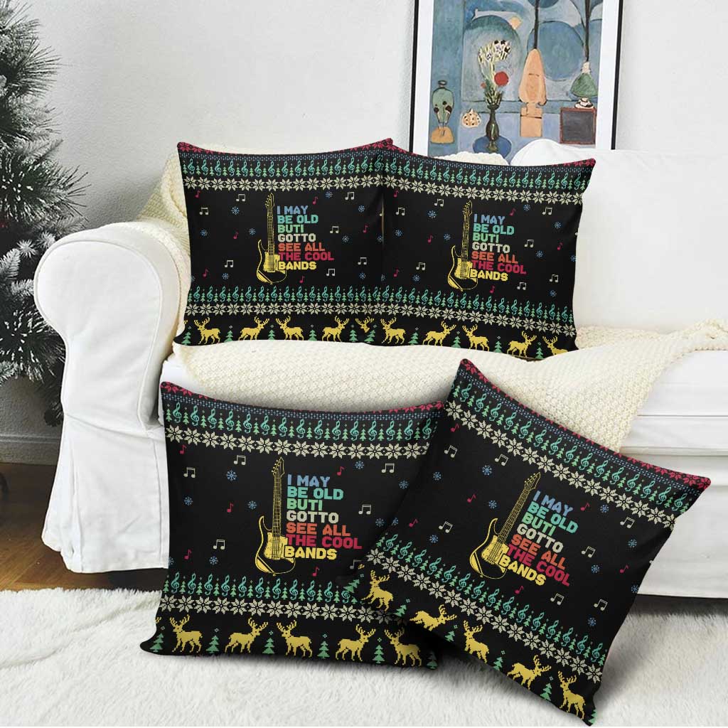 Christmas Vintage Guitar Pillow Cover Xmas Holiday Patterns - Wonder Print Shop