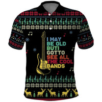 Christmas Vintage Guitar Polo Shirt Xmas Holiday Patterns - Wonder Print Shop