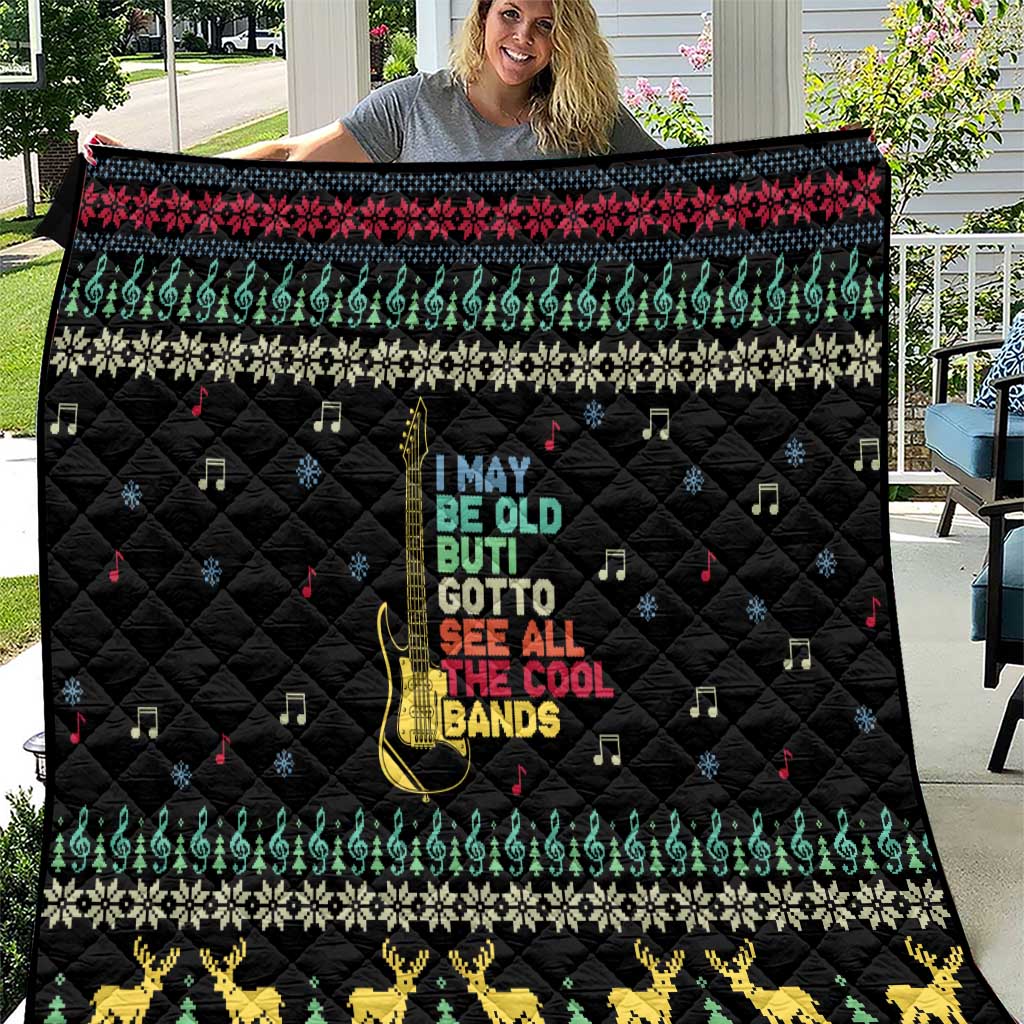 Christmas Vintage Guitar Quilt Xmas Holiday Patterns - Wonder Print Shop