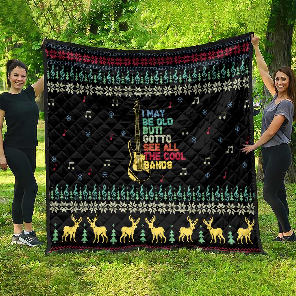 Christmas Vintage Guitar Quilt Xmas Holiday Patterns - Wonder Print Shop