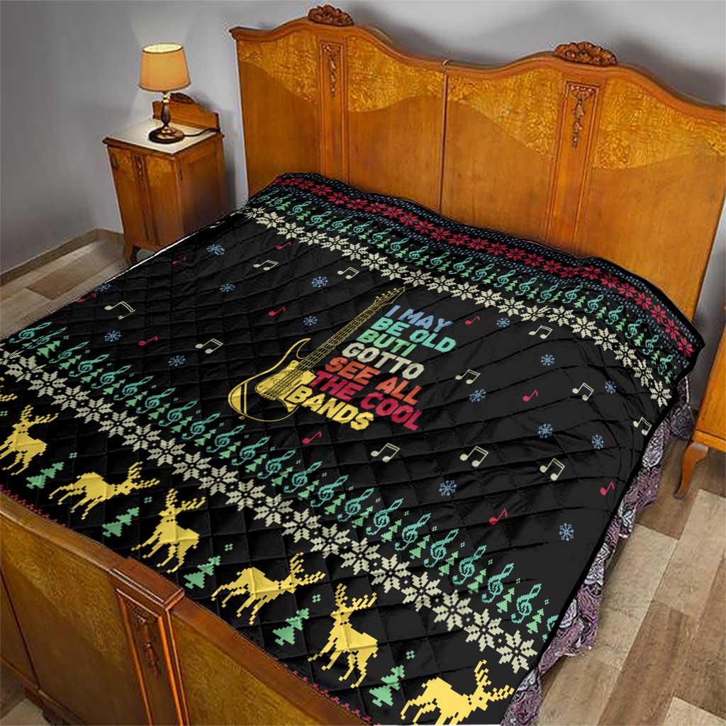 Christmas Vintage Guitar Quilt Xmas Holiday Patterns - Wonder Print Shop