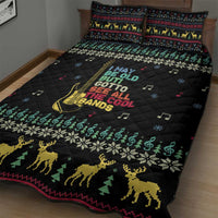 Christmas Vintage Guitar Quilt Bed Set Xmas Holiday Patterns - Wonder Print Shop