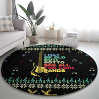 Christmas Vintage Guitar Round Carpet Xmas Holiday Patterns - Wonder Print Shop