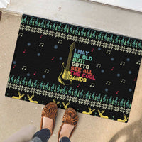 Christmas Vintage Guitar Rubber Doormat Xmas Holiday Patterns - Wonder Print Shop