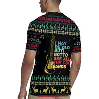 Christmas Vintage Guitar Rugby Jersey Xmas Holiday Patterns - Wonder Print Shop