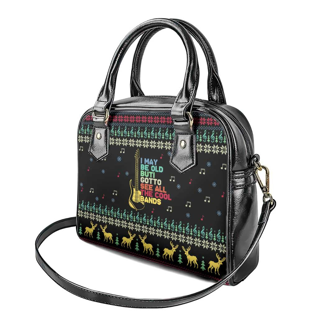 Christmas Vintage Guitar Shoulder Handbag Xmas Holiday Patterns - Wonder Print Shop