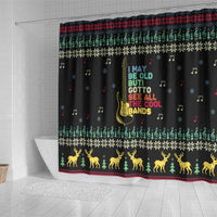 Christmas Vintage Guitar Shower Curtain Xmas Holiday Patterns - Wonder Print Shop
