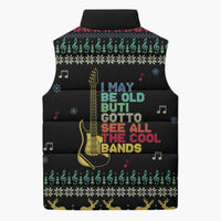 Christmas Vintage Guitar Sleeveless Puffer Jacket Xmas Holiday Patterns - Wonder Print Shop