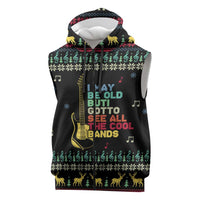 Christmas Vintage Guitar Sleeveless Zip Hoodie Xmas Holiday Patterns - Wonder Print Shop