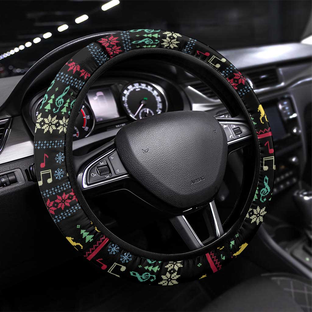 Christmas Vintage Guitar Steering Wheel Cover Xmas Holiday Patterns - Wonder Print Shop