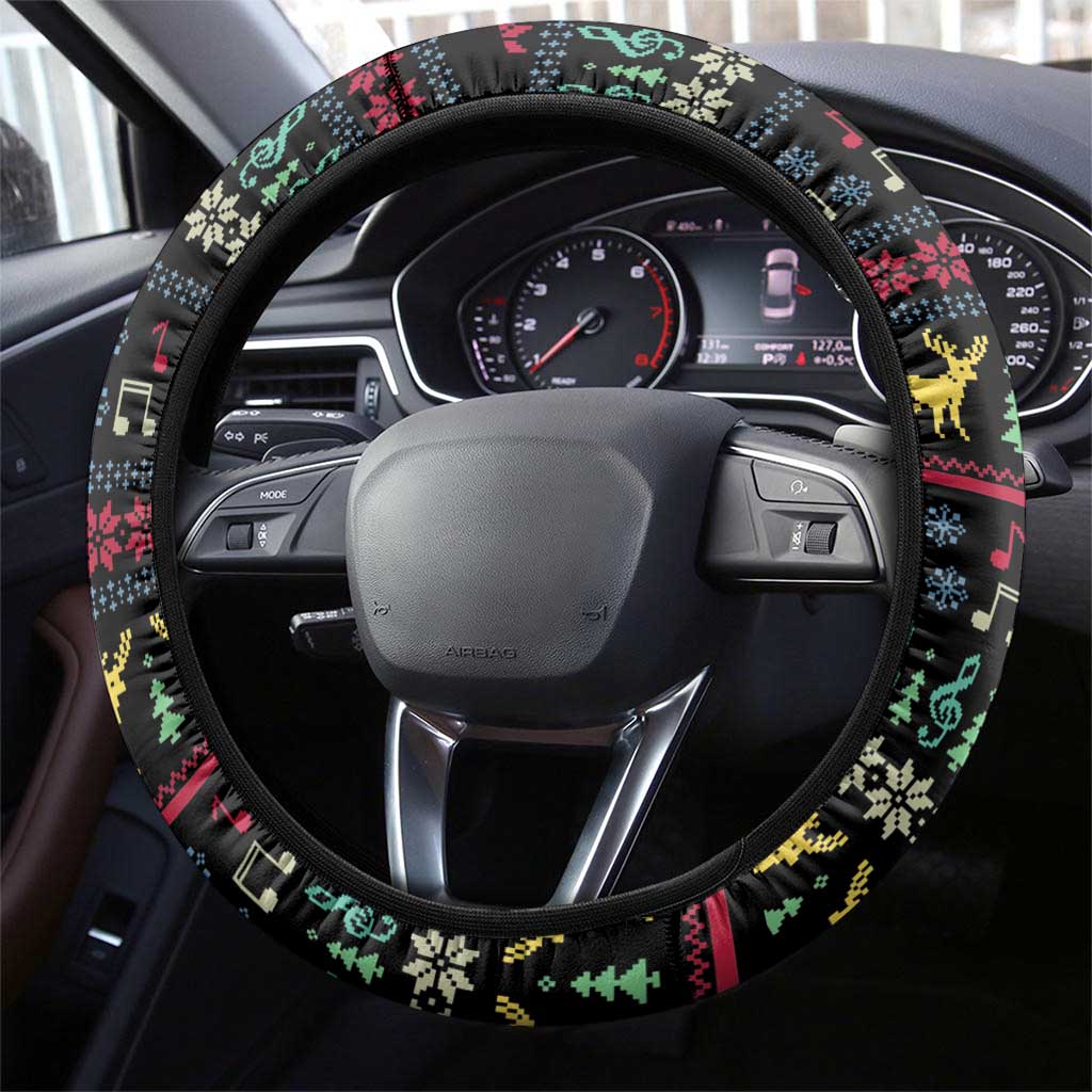Christmas Vintage Guitar Steering Wheel Cover Xmas Holiday Patterns - Wonder Print Shop