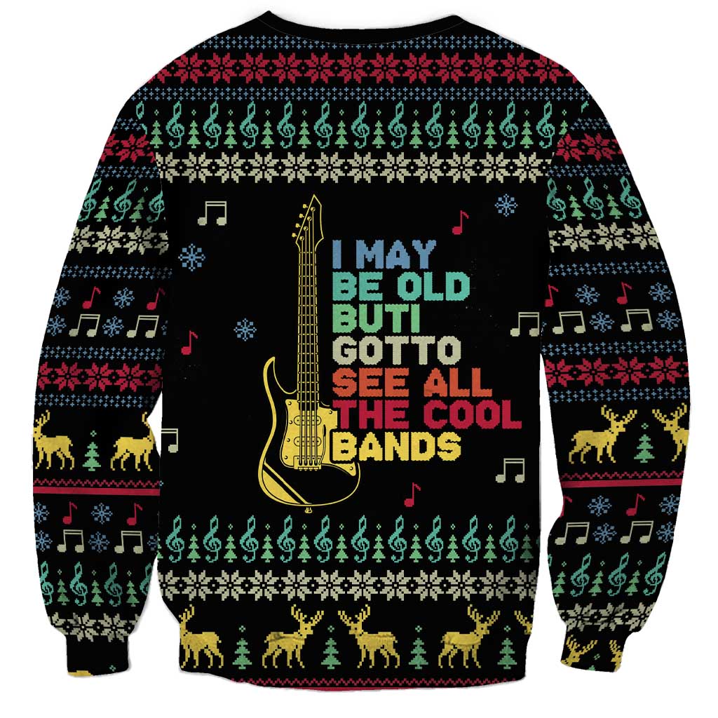 Christmas Vintage Guitar Sweatshirt Xmas Holiday Patterns - Wonder Print Shop