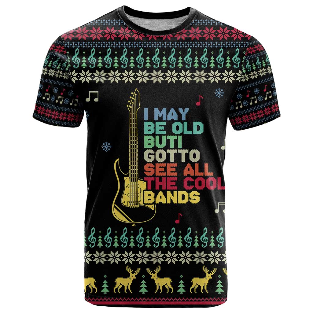 Christmas Vintage Guitar T Shirt Xmas Holiday Patterns - Wonder Print Shop
