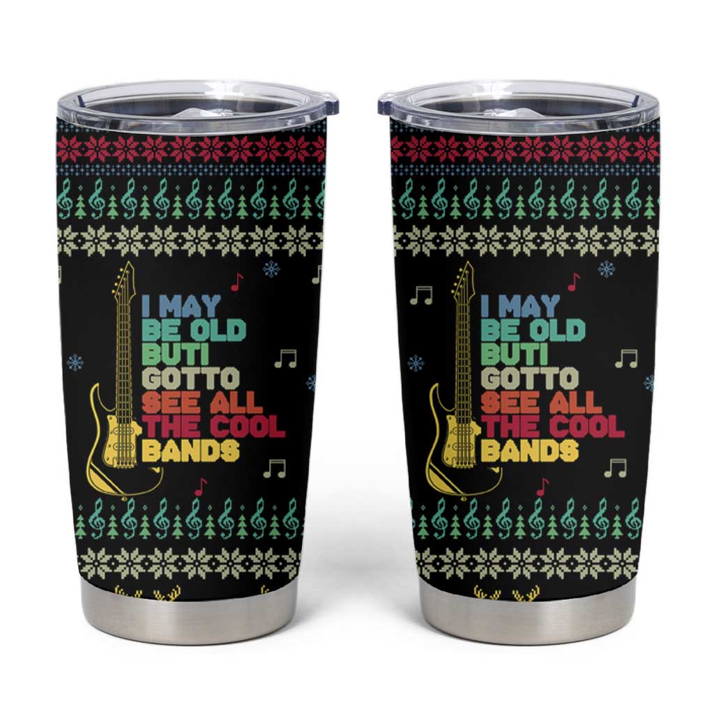 Christmas Vintage Guitar Tumbler Cup Xmas Holiday Patterns - Wonder Print Shop