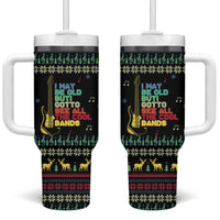 Christmas Vintage Guitar Tumbler With Handle Xmas Holiday Patterns - Wonder Print Shop