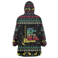 Christmas Vintage Guitar Wearable Blanket Hoodie Xmas Holiday Patterns - Wonder Print Shop