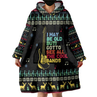 Christmas Vintage Guitar Wearable Blanket Hoodie Xmas Holiday Patterns - Wonder Print Shop