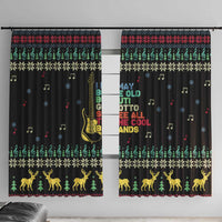 Christmas Vintage Guitar Window Curtain Xmas Holiday Patterns - Wonder Print Shop