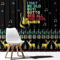 Christmas Vintage Guitar Window Curtain Xmas Holiday Patterns - Wonder Print Shop
