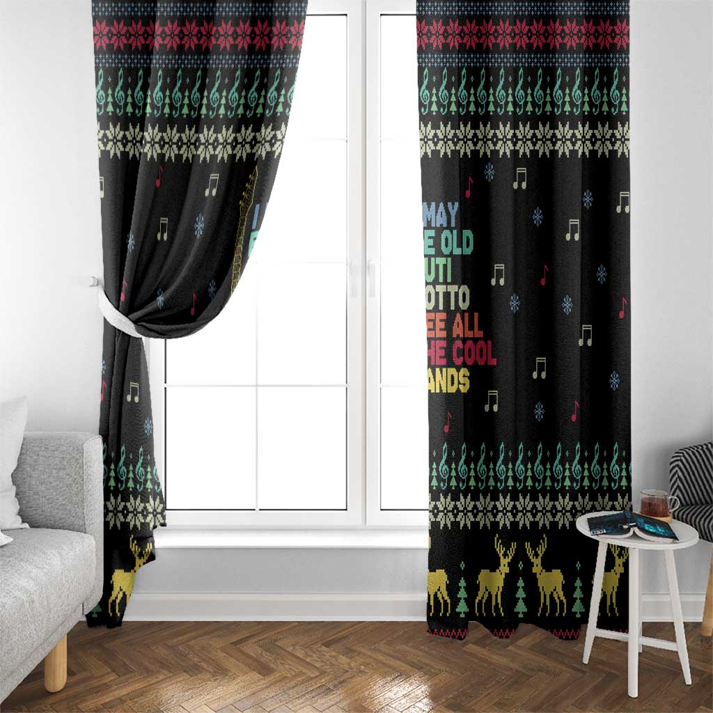 Christmas Vintage Guitar Window Curtain Xmas Holiday Patterns - Wonder Print Shop