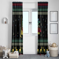 Christmas Vintage Guitar Window Curtain Xmas Holiday Patterns - Wonder Print Shop