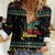 Christmas Vintage Guitar Women Casual Shirt Xmas Holiday Patterns - Wonder Print Shop
