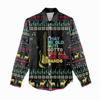 Christmas Vintage Guitar Women Casual Shirt Xmas Holiday Patterns - Wonder Print Shop