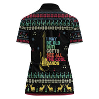 Christmas Vintage Guitar Women Polo Shirt Xmas Holiday Patterns - Wonder Print Shop