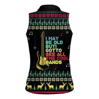 Christmas Vintage Guitar Women Sleeveless Polo Shirt Xmas Holiday Patterns - Wonder Print Shop