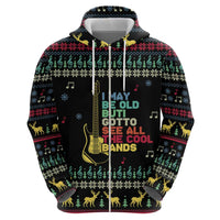 Christmas Vintage Guitar Zip Hoodie Xmas Holiday Patterns - Wonder Print Shop