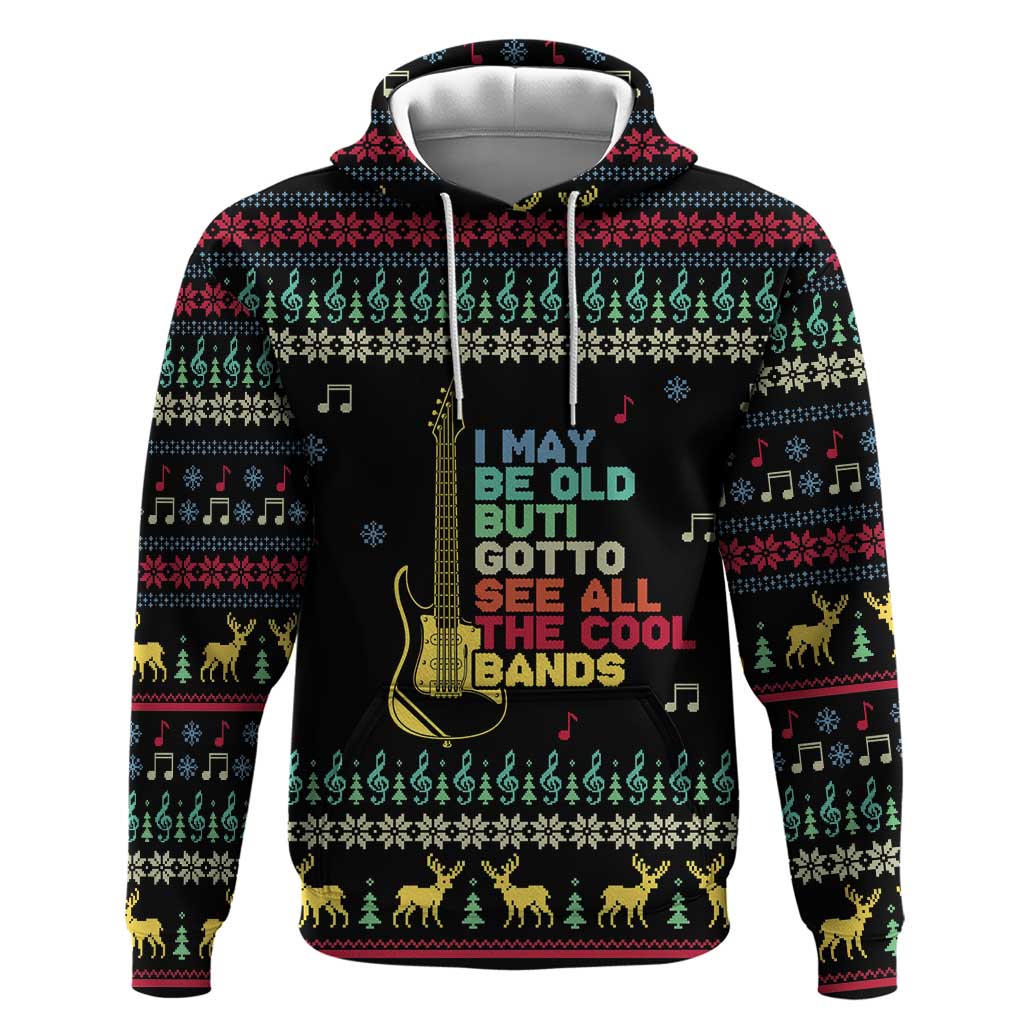 Christmas Vintage Guitar Zip Hoodie Xmas Holiday Patterns - Wonder Print Shop