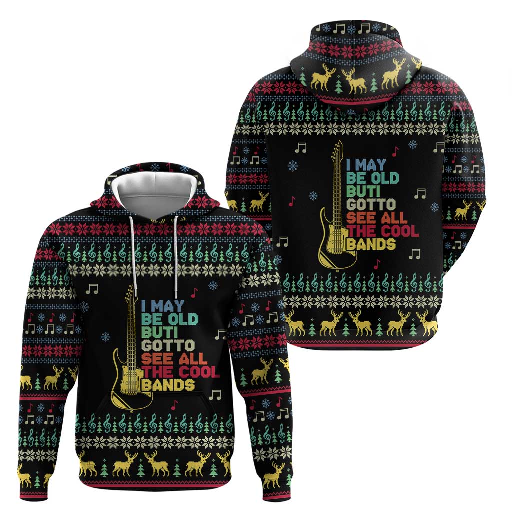 Christmas Vintage Guitar Zip Hoodie Xmas Holiday Patterns - Wonder Print Shop