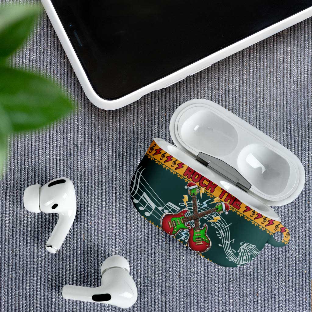 Rock The Holidays Guitar Christmas AirPods Case Xmas Holiday Patterns - Wonder Print Shop