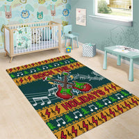 Rock The Holidays Guitar Christmas Area Rug Xmas Holiday Patterns - Wonder Print Shop