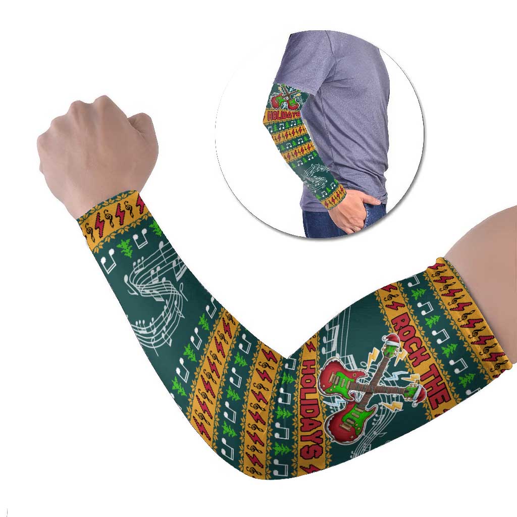 Rock The Holidays Guitar Christmas Arm Sleeves Xmas Holiday Patterns - Wonder Print Shop