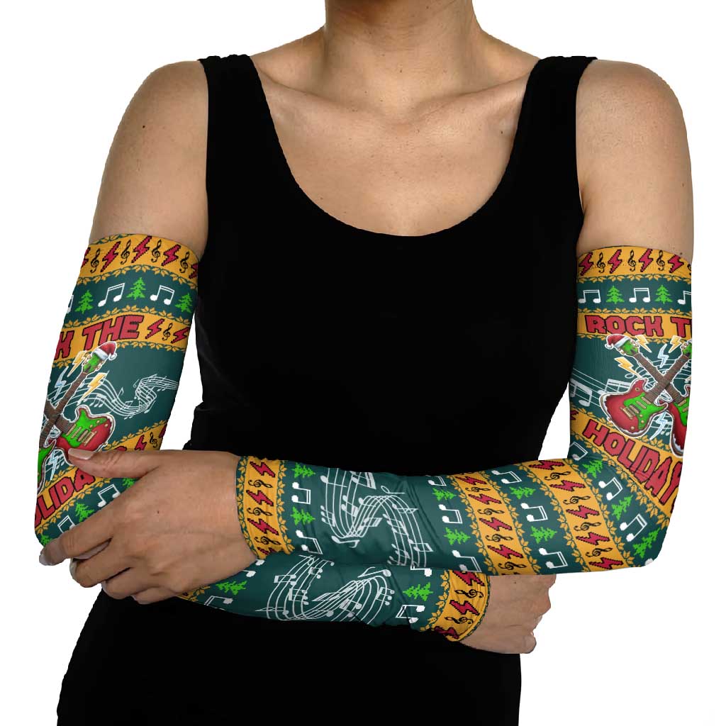 Rock The Holidays Guitar Christmas Arm Sleeves Xmas Holiday Patterns - Wonder Print Shop
