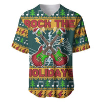 Rock The Holidays Guitar Christmas Baseball Jersey Xmas Holiday Patterns - Wonder Print Shop