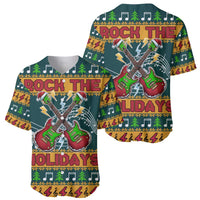 Rock The Holidays Guitar Christmas Baseball Jersey Xmas Holiday Patterns - Wonder Print Shop