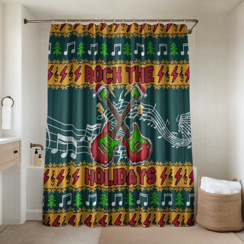 Rock The Holidays Guitar Christmas Bathroom Set Xmas Holiday Patterns - Wonder Print Shop