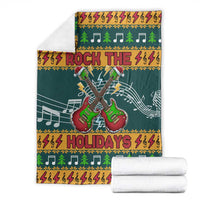 Rock The Holidays Guitar Christmas Blanket Xmas Holiday Patterns - Wonder Print Shop